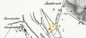 Stadtplan 1843 - Bereich markiert